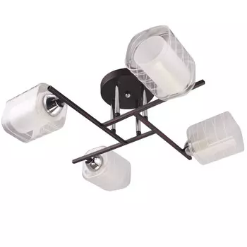 люстра потолочная CAIMAN Akcel 4х60Вт Е27 металл стекло венге