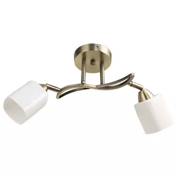 люстра потолочная CAIMAN Satoi 2х60Вт Е14 металл стекло бронза