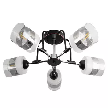 люстра потолочная CAIMAN Waterwall 5х60Вт Е27 металл стекло венге-хром