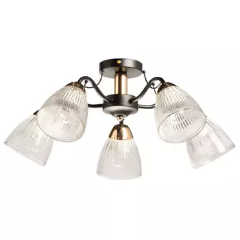 люстра потолочная DECITY Альфа 5х40Вт E27 металл стекло черный