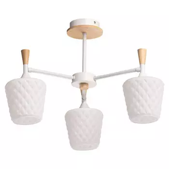 люстра потолочная DECITY Дэла 3х60Вт E27 металл стекло белый