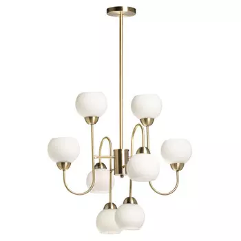 люстра потолочная DECITY Оливия 8х40Вт Е27 металл стекло латунь