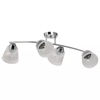 люстра потолочная DECITY Тетро 4х40Вт E27 металл стекло хром