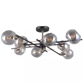 люстра потолочная DEMARKT Гамбург 8х40Вт E14 черный золото