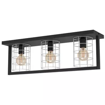 люстра потолочная EGLO Jubily 3х40Вт E27 сталь оцинкованный черная