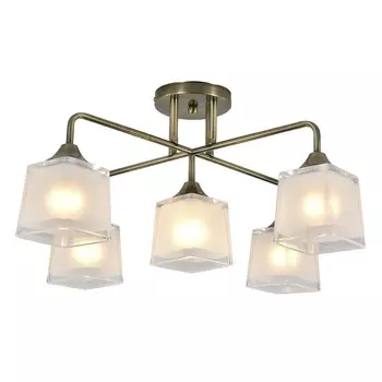 люстра потолочная ESCADA Artemis 5х40Вт Е27 античная бронза белый