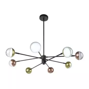люстра потолочная ESCADA Diverse 8хLED 90Вт 3000/6000К черный медь золото
