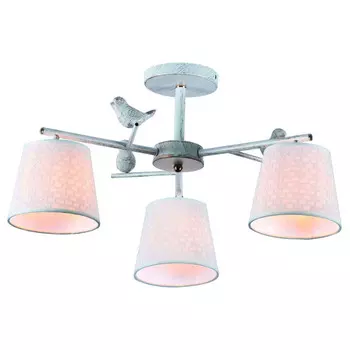 люстра потолочная ESCADA Spring E27 3х60Вт белый/золотой