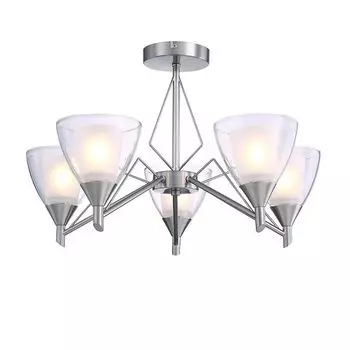 люстра потолочная FREYA Flavia E14 5х40Вт никель