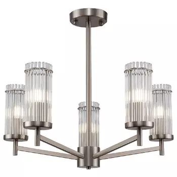 люстра потолочная FREYA Manisa E14 5х60Вт никель