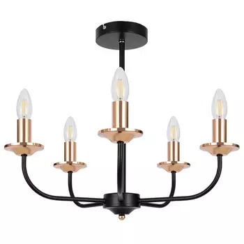 люстра потолочная FREYA New Collection E14 5х40Вт черный с золотом