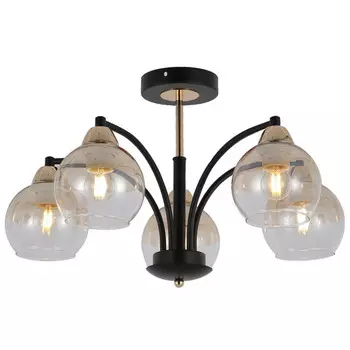 люстра потолочная HIPER E27 5х60Вт черный/золотой