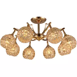 люстра потолочная HIPER Ravenna 8х60Вт Е27 хрусталь золотой