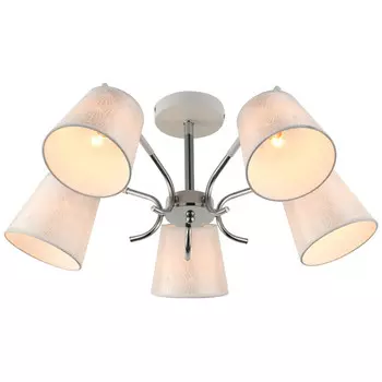 люстра потолочная J-LIGHT Boro E27 5х60Вт белый хром