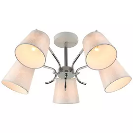 люстра потолочная J-LIGHT Boro E27 5х60Вт белый хром