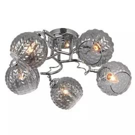 люстра потолочная J-LIGHT Nuno E27 5х60Вт хром дымчатый серый