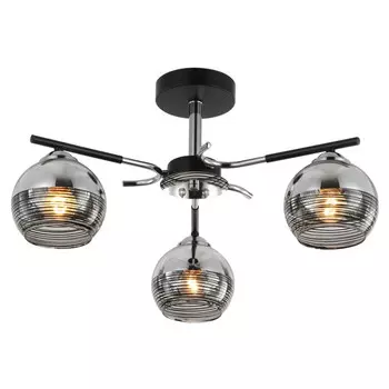 люстра потолочная J-LIGHT Quetty E27 3х60Вт черный хром