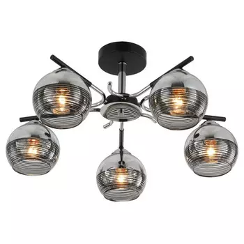 люстра потолочная J-LIGHT Quetty E27 5х60Вт черный хром