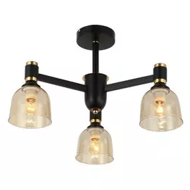 люстра потолочная J-LIGHT Rasul E27 3х60Вт черный золото