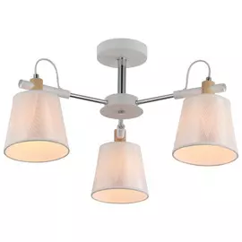 люстра потолочная J-LIGHT Venty E27 3х60Вт белый, хром, дерево