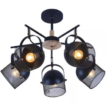 люстра потолочная J-LIGHT Warden 5х60Вт E27 черный