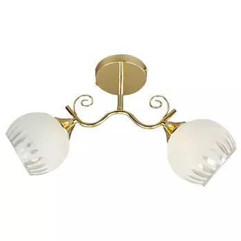 люстра потолочная JUPITER Алия 2х60Вт Е27 стекло металл золото