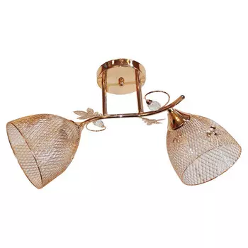 люстра потолочная JUPITER Амалия 2х60Вт Е27 металл золото