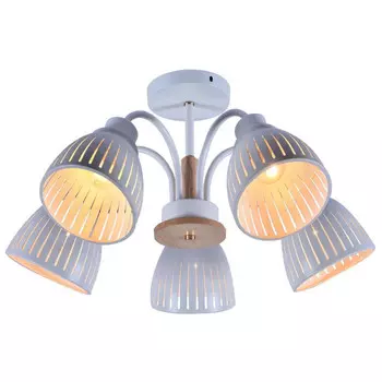 люстра потолочная Jupiter Lighting Helena 5х60Вт Е27 металл дерево