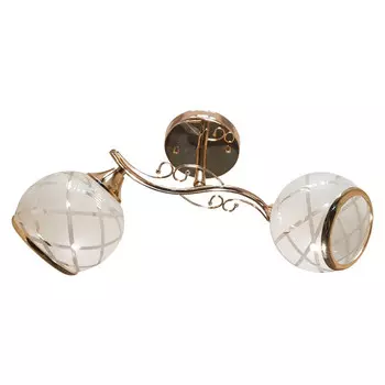 люстра потолочная JUPITER Тея 2х60Вт Е27 стекло металл золото