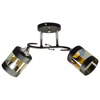 люстра потолочная JUPITER Zebra 2х60Вт Е27 стекло металл черный