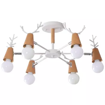 люстра потолочная LAMPLANDIA Antler 6х40Вт E27 металл белый