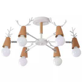 люстра потолочная LAMPLANDIA Antler 6х40Вт E27 металл белый