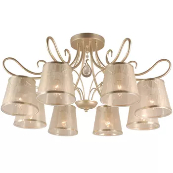 люстра потолочная LAMPLANDIA Dolce 8х40Вт Е14 металл золотой