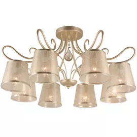 люстра потолочная LAMPLANDIA Dolce 8х40Вт Е14 металл золотой