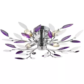 люстра потолочная LAMPLANDIA Jeny purple 4х40Вт Е14 металл хром