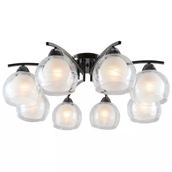 люстра потолочная LAMPLANDIA Maletto 8х60Вт E27 металл черная