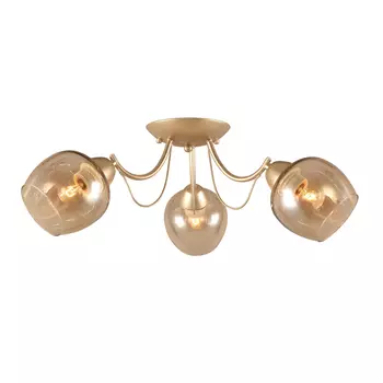 люстра потолочная LAMPLANDIA Rid 3х60Вт E27 металл золотой