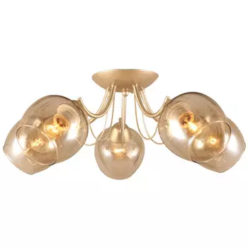 люстра потолочная LAMPLANDIA Rid 5х60Вт E27 металл золотой