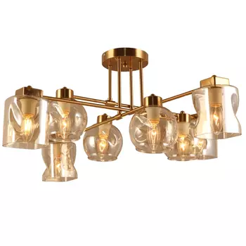 люстра потолочная LAMPLANDIA Ryubetsal 8х40Вт E14 металл золотой