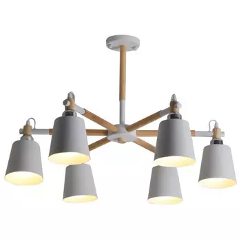 люстра потолочная LAMPLANDIA Skora 6х40Вт Е27 металл белая