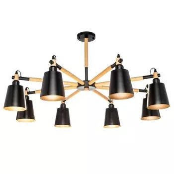 люстра потолочная LAMPLANDIA Skora 8х40Вт Е27 металл черная