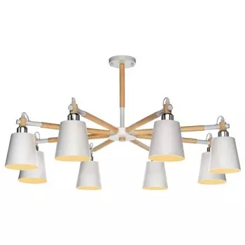 люстра потолочная LAMPLANDIA Skora 8х40Вт Е27 металл белая