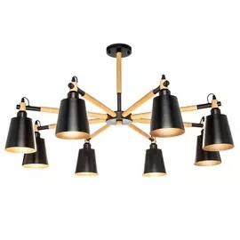 люстра потолочная LAMPLANDIA Skora 8х40Вт Е27 металл черная