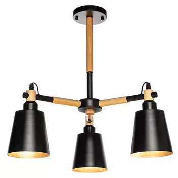 люстра потолочная LAMPLANDIA Skora black 3x40Вт E27 металл черная