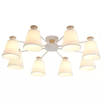 люстра потолочная LAMPLANDIA Textile white 8х40Вт E27 металл белая