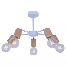 люстра потолочная LAMPLANDIA Timber 5х60Вт Е27 металл белый