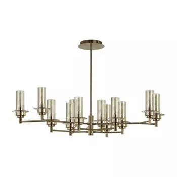 люстра потолочная LUMION Classi E14 12х40Вт бронза коньячный стекло