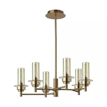 люстра потолочная LUMION Classi E14 6х40Вт бронза коньячный стекло