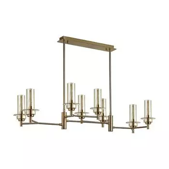 люстра потолочная LUMION Classi E14 8х40Вт бронза стекло коньячный