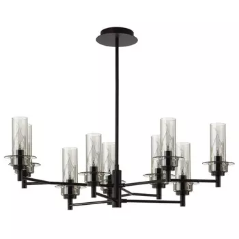 люстра потолочная LUMION Classi E14 9х40Вт черный стекло дымчатый
